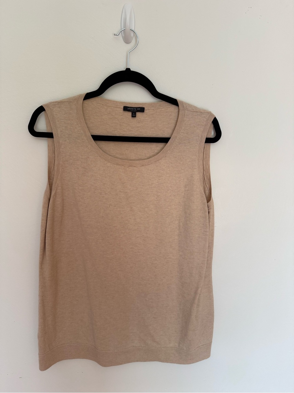 Lafayette 148 New York Sleeveless Knit Tank - Beige - Size L